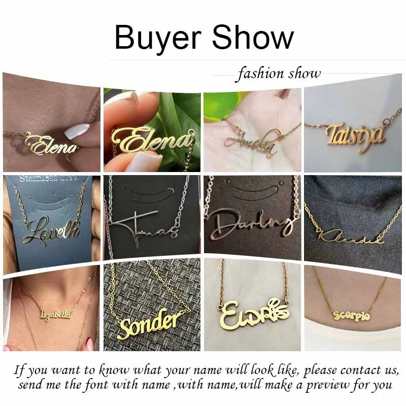 Custom Name Necklace – Personalized Golden Choker Stainless Steel Jewelry Gift for Women, Men