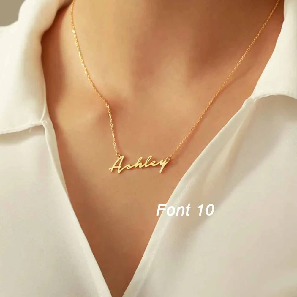 Custom Name Necklace – Personalized Golden Choker Stainless Steel Jewelry Gift for Women, Men