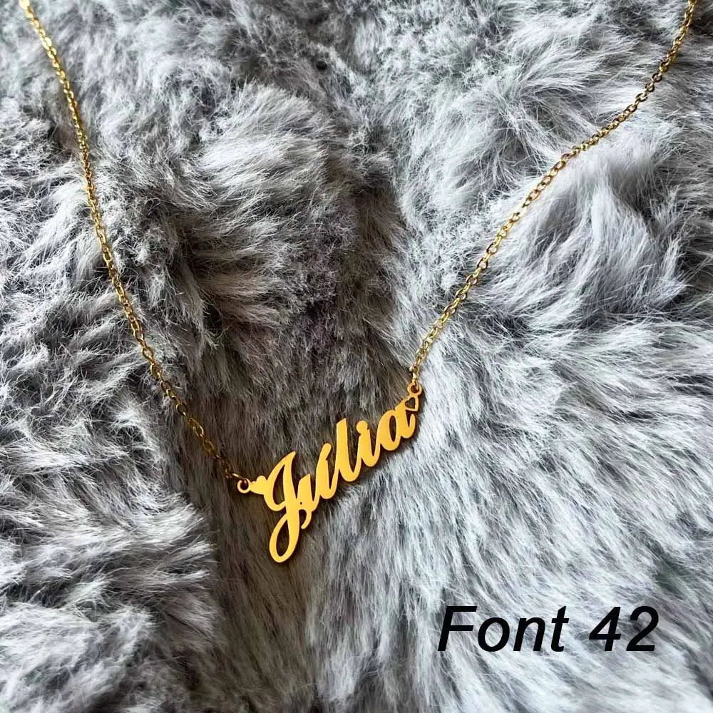 Custom Name Necklace – Personalized Golden Choker Stainless Steel Jewelry Gift for Women, Men