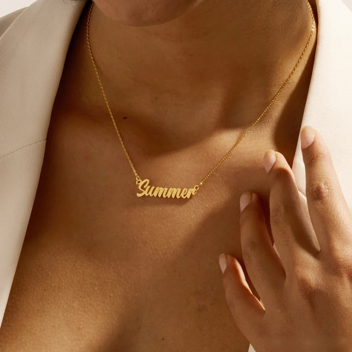 Custom Name Necklace – Stainless Steel Personalized Cursive Pendant Jewelry