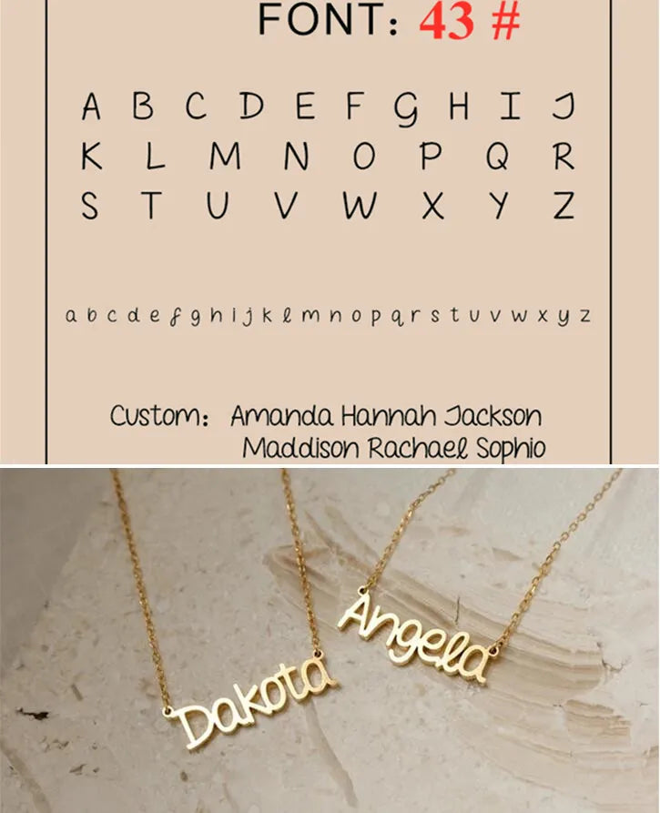 Custom Name Necklace – Personalized Golden Choker Stainless Steel Jewelry Gift for Women, Men