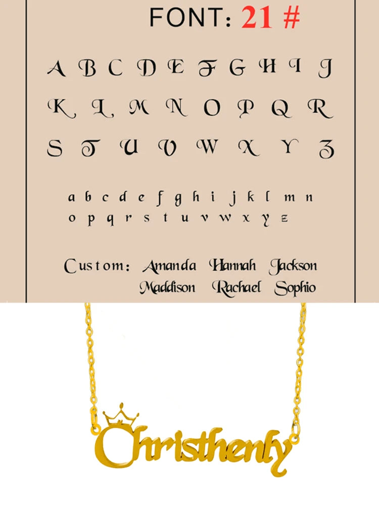 Custom Name Necklace – Personalized Golden Choker Stainless Steel Jewelry Gift for Women, Men