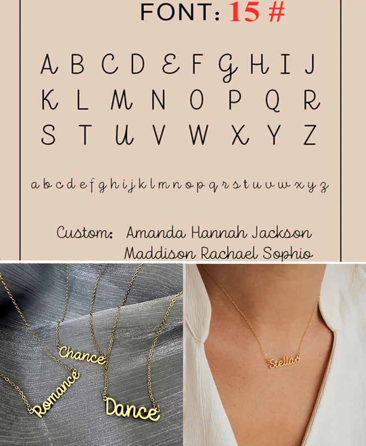 Custom Name Necklace – Personalized Golden Choker Stainless Steel Jewelry Gift for Women, Men