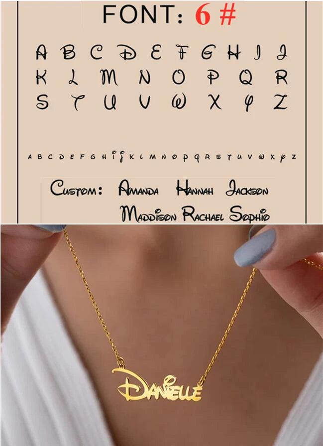 Custom Name Necklace – Personalized Golden Choker Stainless Steel Jewelry Gift for Women, Men