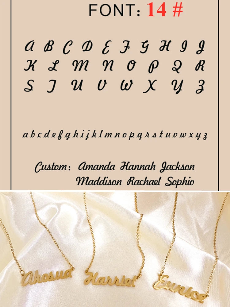 Custom Name Necklace – Personalized Golden Choker Stainless Steel Jewelry Gift for Women, Men