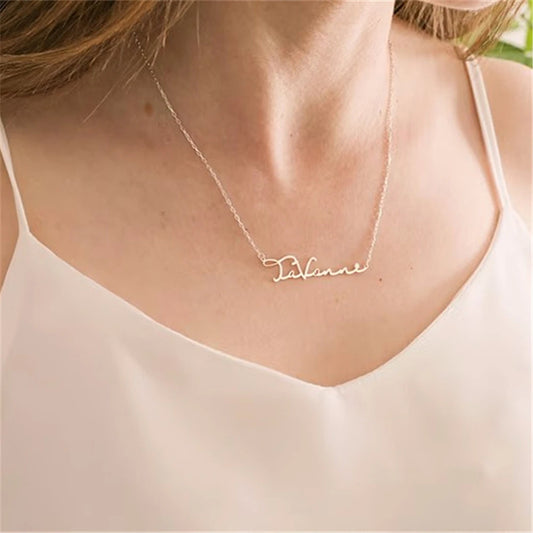 Custom Name Necklace – Personalized Golden Choker Stainless Steel Jewelry Gift for Women, Men