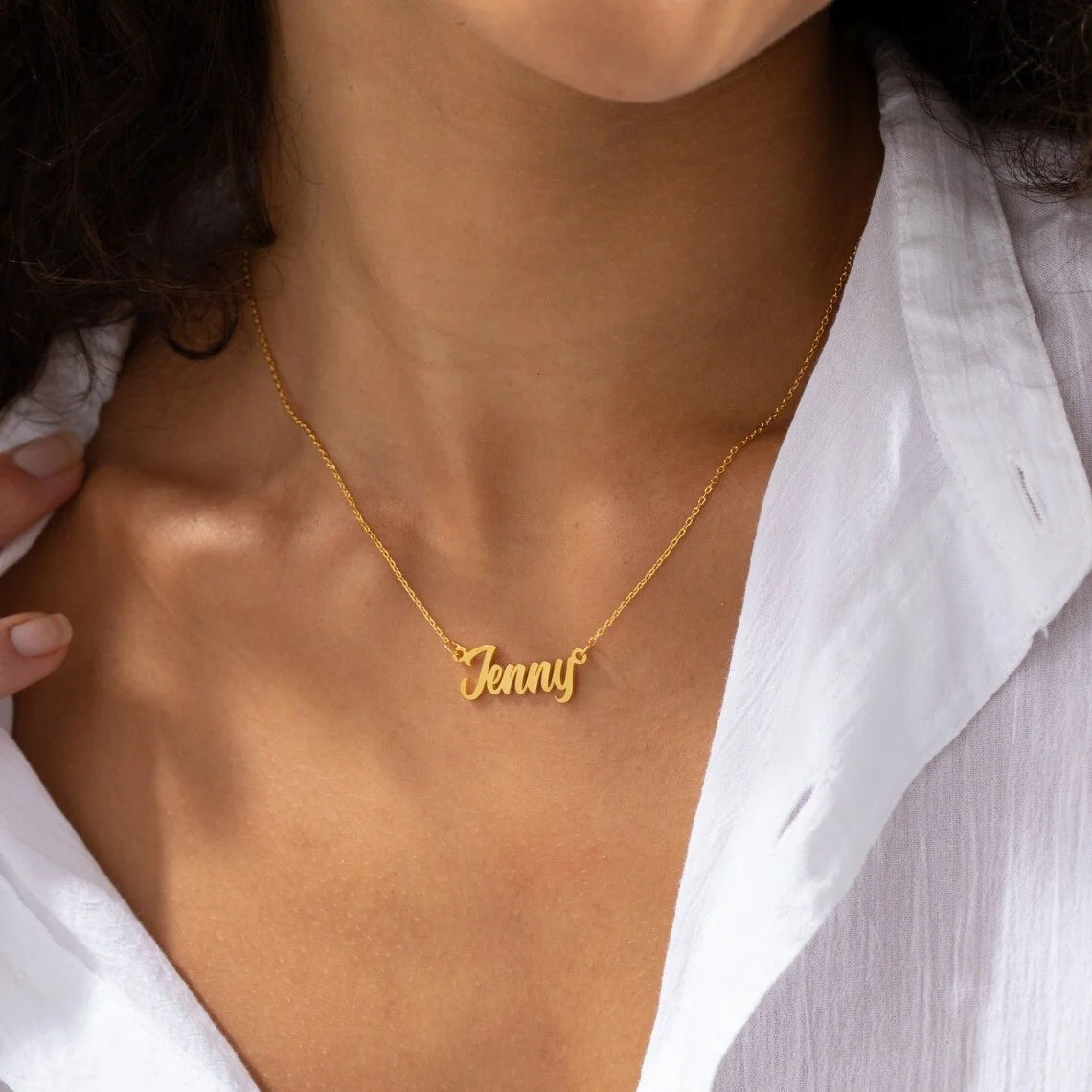 Custom Name Necklace – Stainless Steel Personalized Cursive Pendant Jewelry