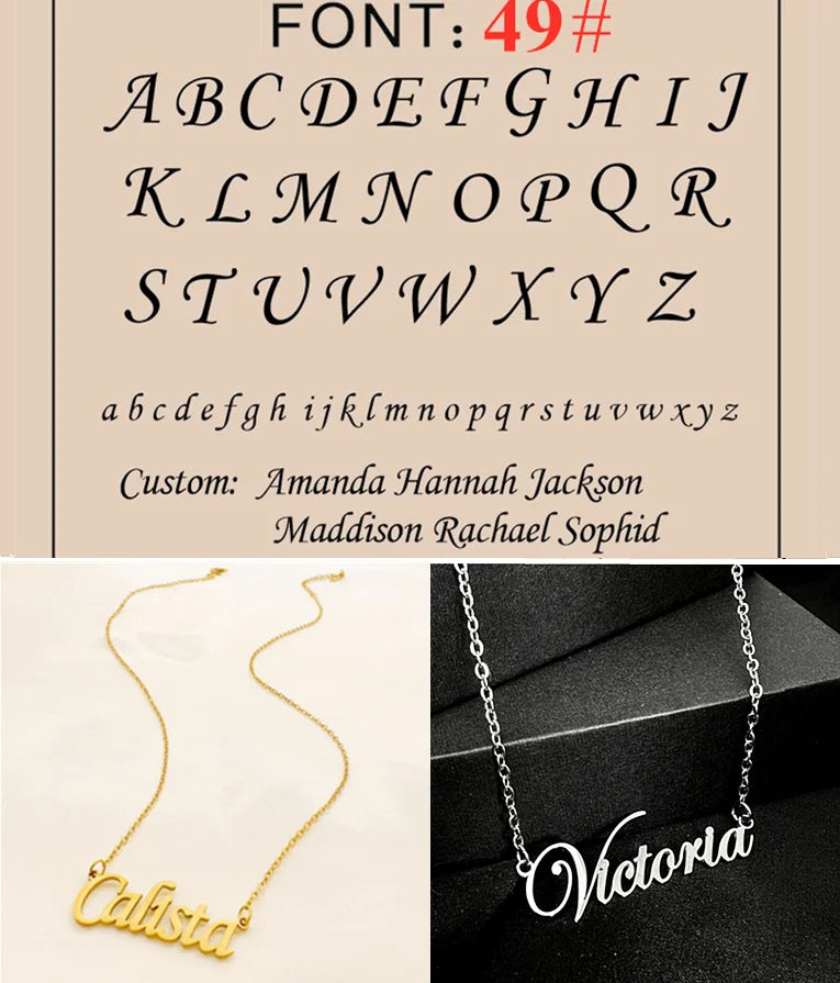 Custom Name Necklace – Personalized Golden Choker Stainless Steel Jewelry Gift for Women, Men