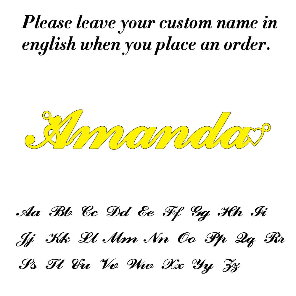 Custom Name Necklace – Stainless Steel Personalized Cursive Pendant Jewelry