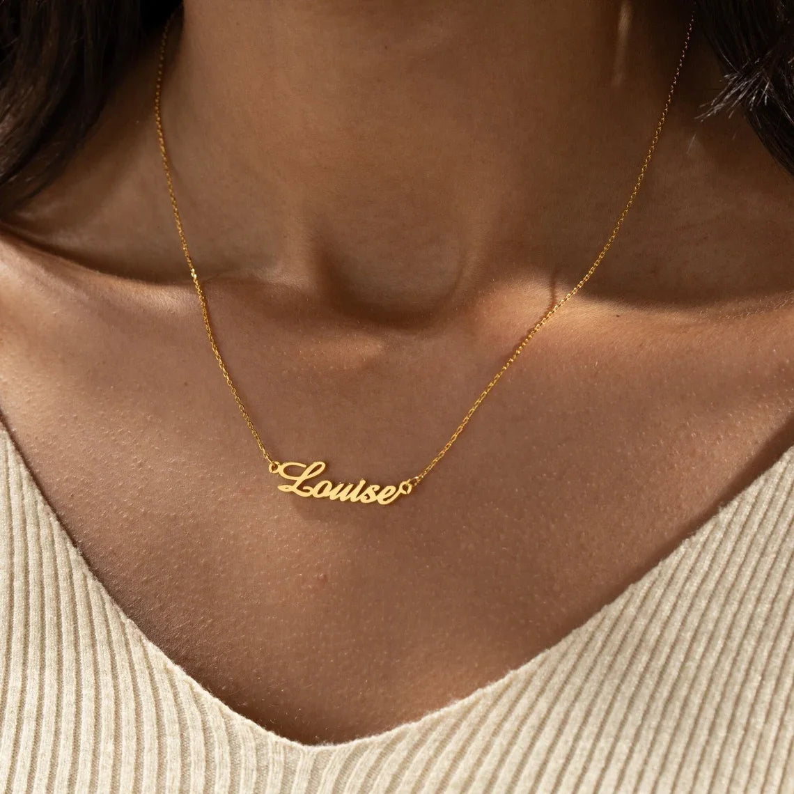 Custom Name Necklace – Stainless Steel Personalized Cursive Pendant Jewelry