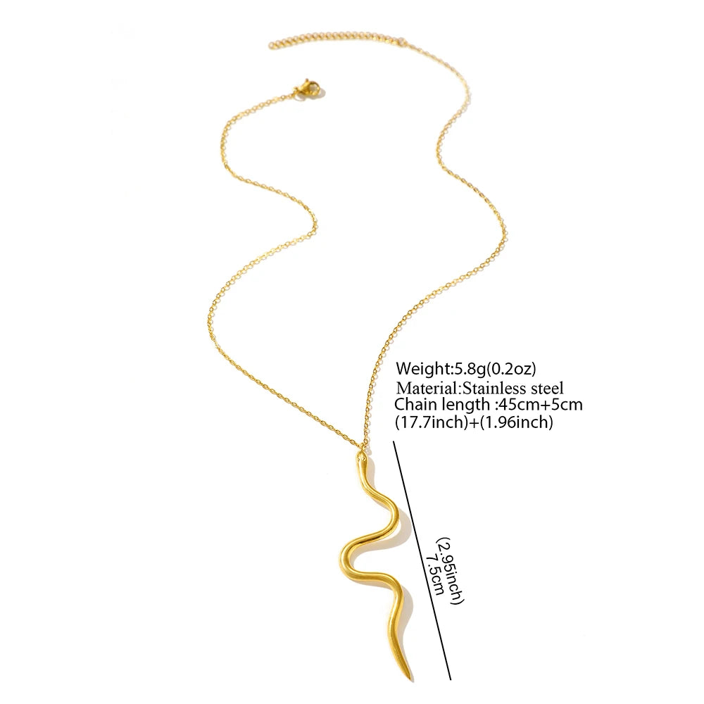 Stainless Steel Serpentine Pendant Necklace – Hip Hop Chain Jewelry Gift for Women