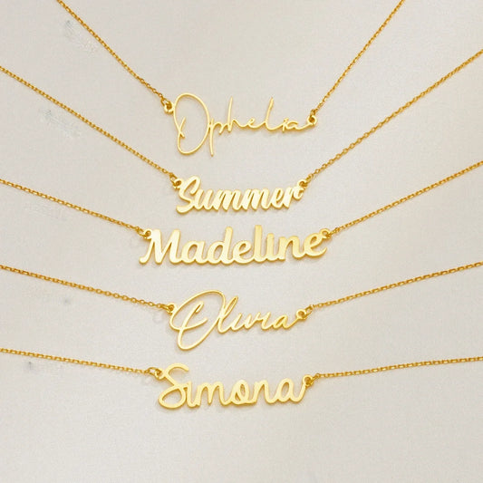 Custom Name Necklace – Stainless Steel Personalized Cursive Pendant Jewelry