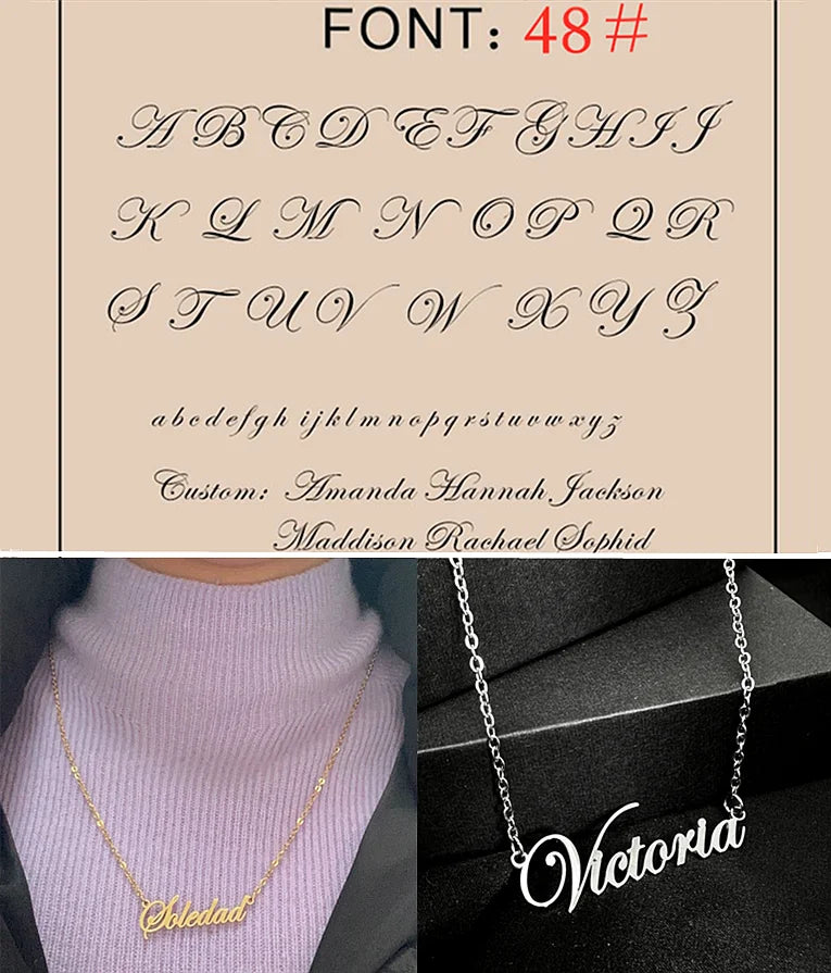 Custom Name Necklace – Personalized Golden Choker Stainless Steel Jewelry Gift for Women, Men
