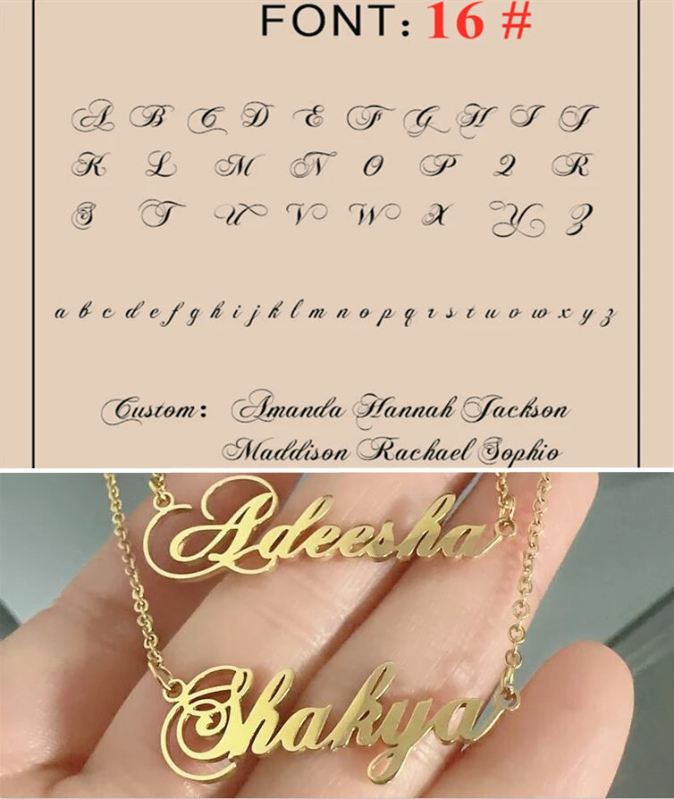 Custom Name Necklace – Personalized Golden Choker Stainless Steel Jewelry Gift for Women, Men