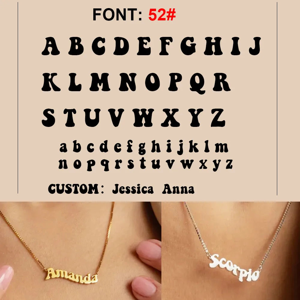 Custom Name Necklace – Personalized Golden Choker Stainless Steel Jewelry Gift for Women, Men
