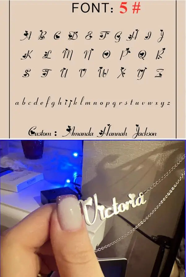 Custom Name Necklace – Personalized Golden Choker Stainless Steel Jewelry Gift for Women, Men