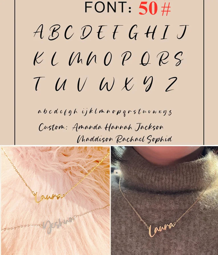 Custom Name Necklace – Personalized Golden Choker Stainless Steel Jewelry Gift for Women, Men