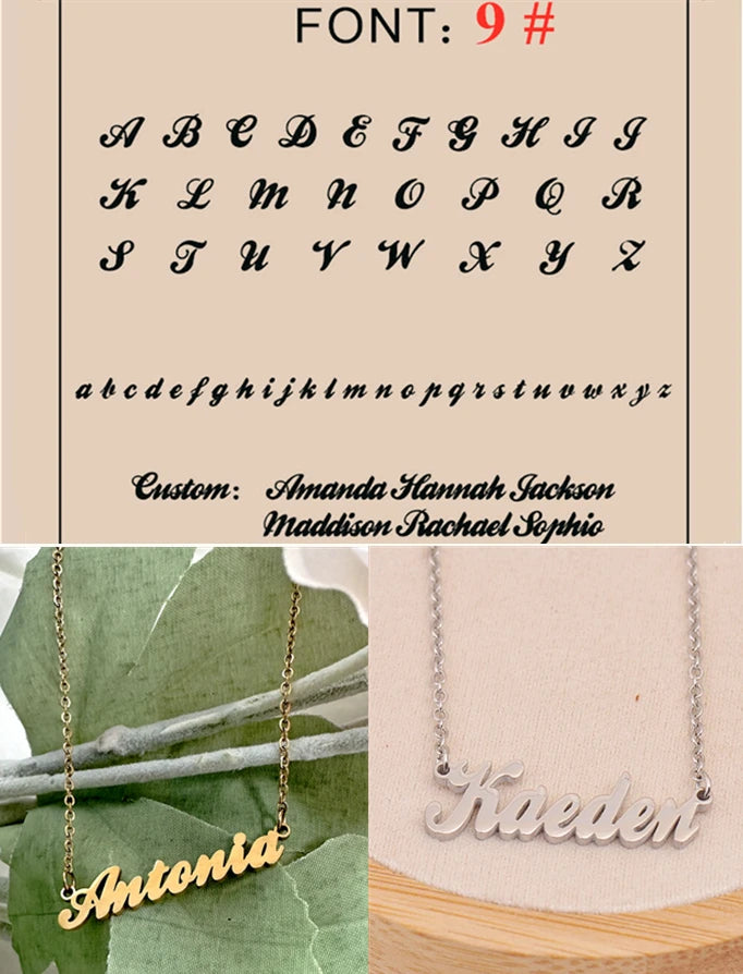 Custom Name Necklace – Personalized Golden Choker Stainless Steel Jewelry Gift for Women, Men