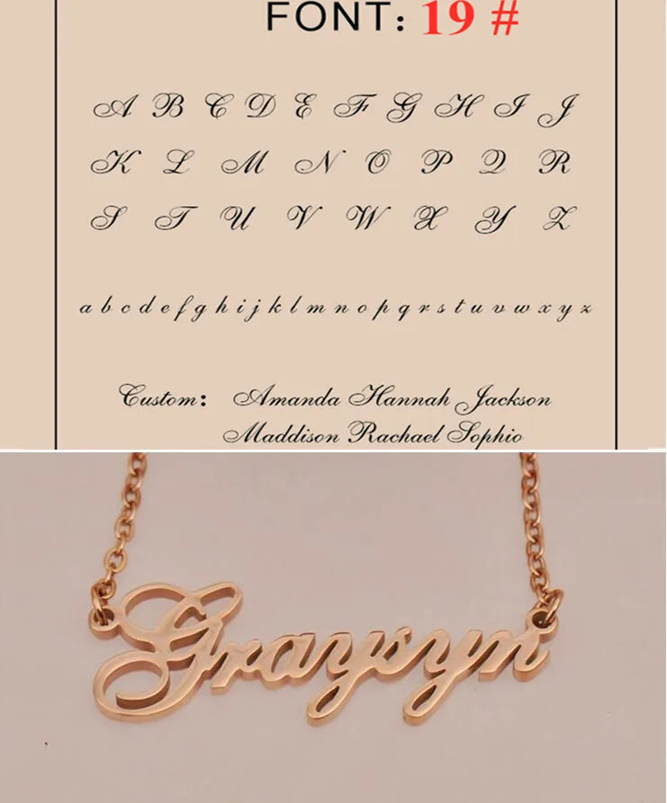 Custom Name Necklace – Personalized Golden Choker Stainless Steel Jewelry Gift for Women, Men