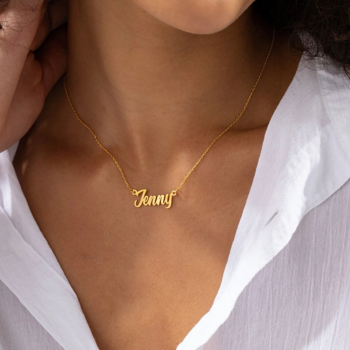 Custom Name Necklace – Stainless Steel Personalized Cursive Pendant Jewelry