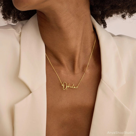 18K Gold Women Name Necklace , Personalized Necklace Gifts , Name Necklace , Personalized Jewelry Gift , Proxy shipping